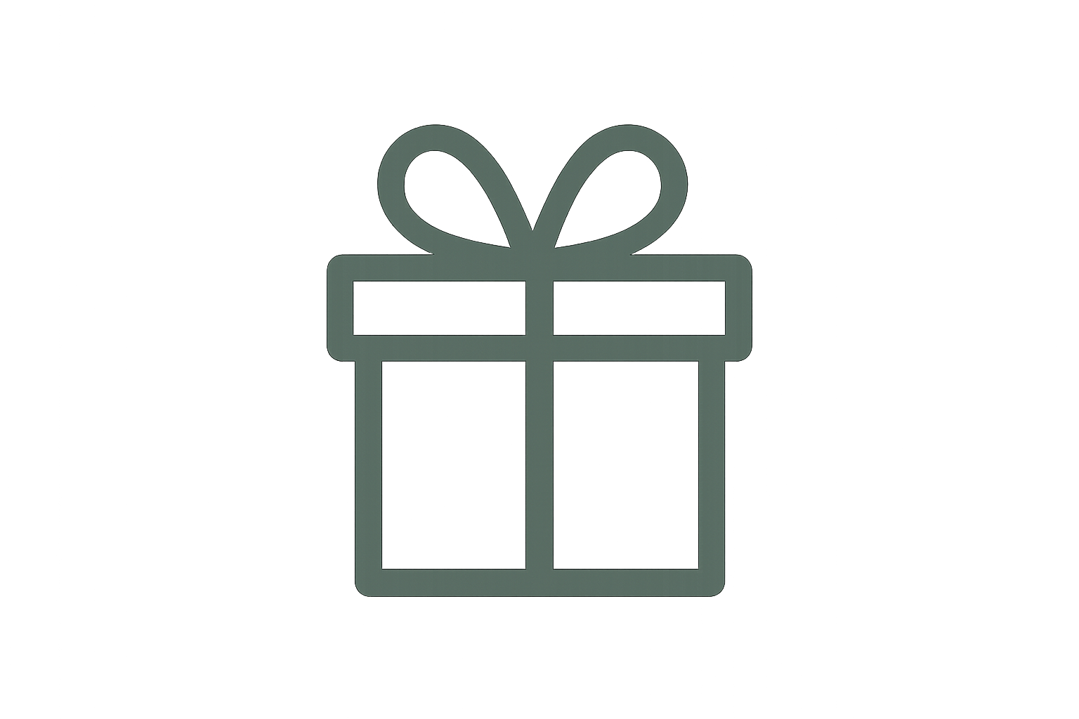 ikon af en indpakket gave og hele ikonet skal have farvekoden #515b55